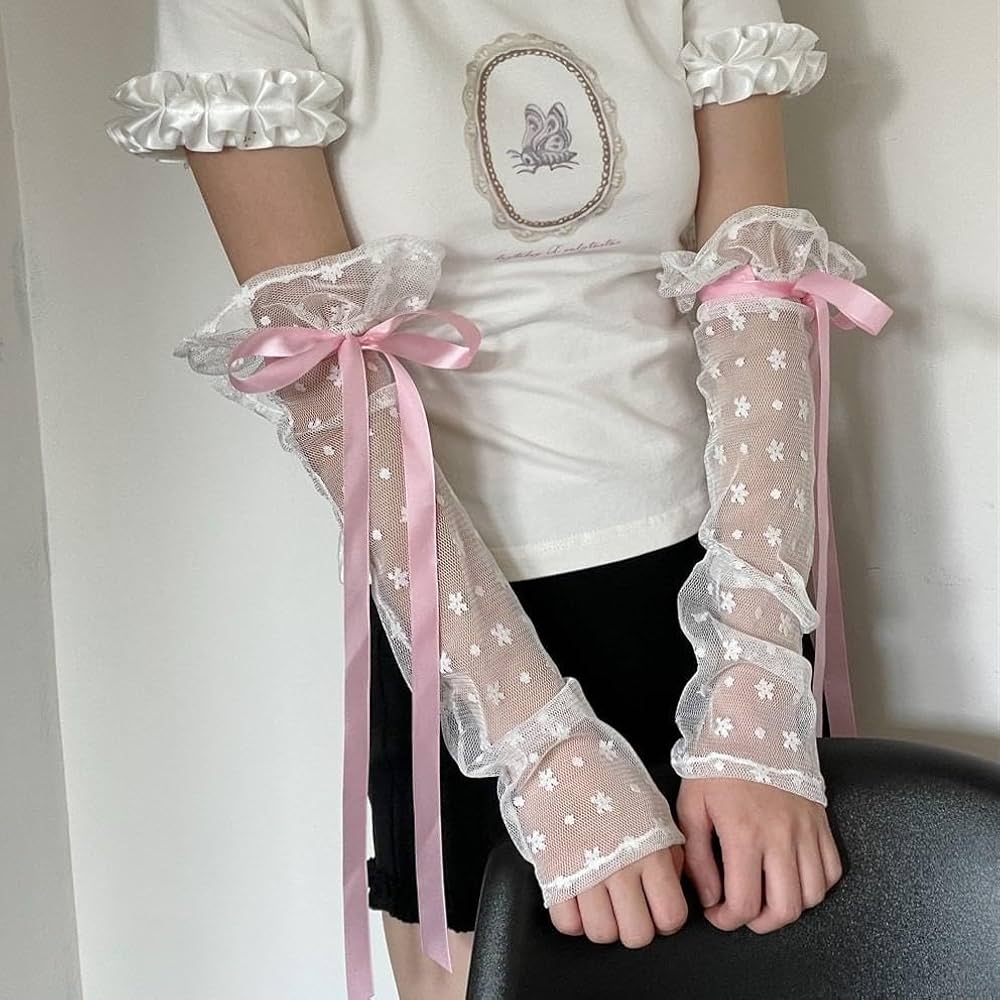 日*0様 ラパフェ　アームカバーミニワンピ　姫ギャル　白ぴんく　リボン　y2k 日*0様 ラパフェアームカバーミニワンピ姫ギャル白ぴんくリボンy2k